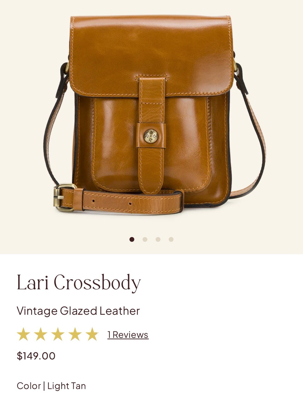 Authentic Patricia Nash Vintage Glazed Leather Lari Crossbody Brown Tan Nwt $149
